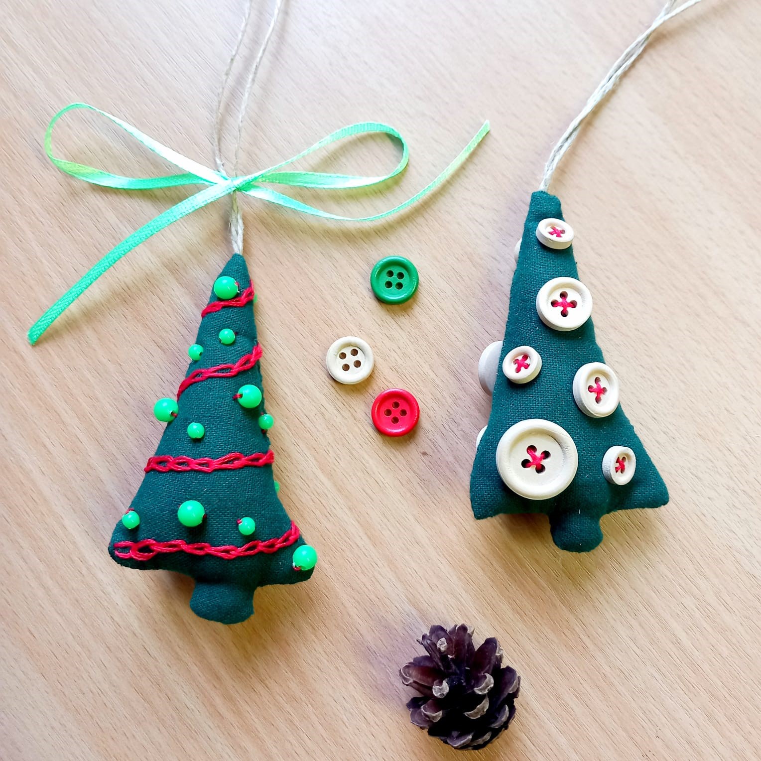 Sew a pair of tree decorations