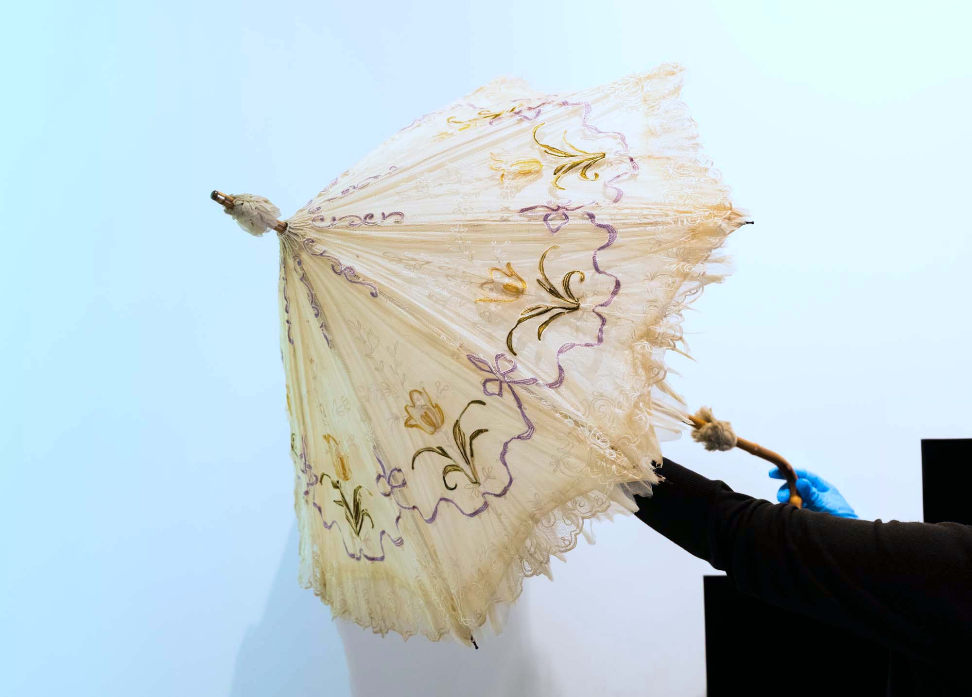 photograph of an embellished sunshade umbrella