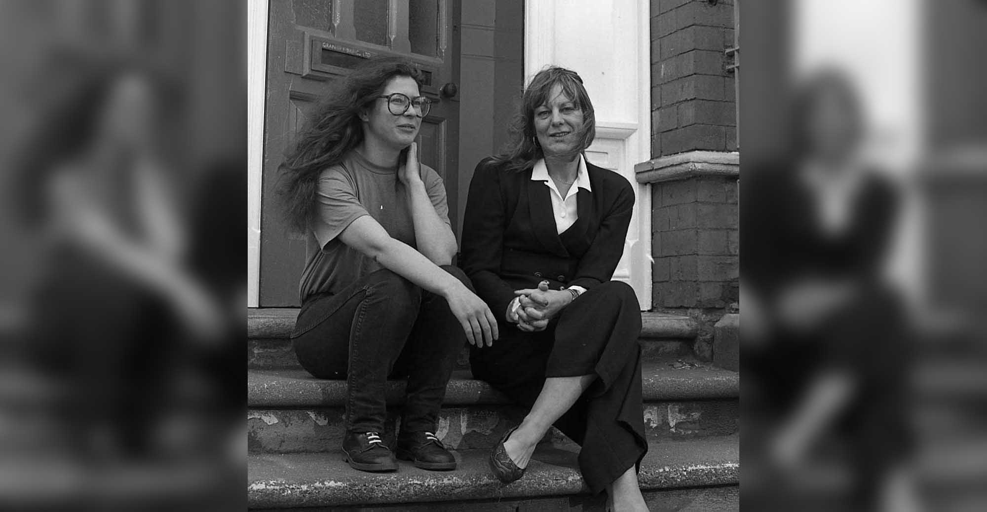 Sue Townsend in 1990 (right)
