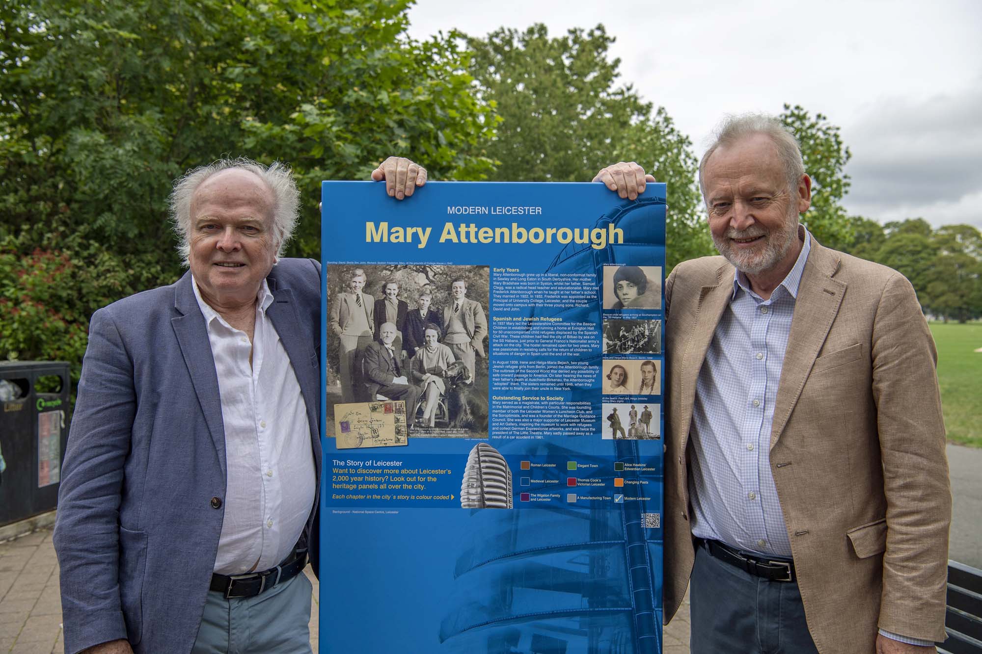 A photo of the launch of the Attenborough Family Heritage Panel in July 2025.