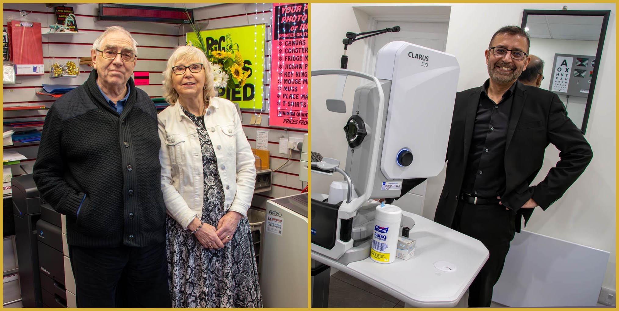 TFG Copy Shop (left), Saffron Eyecare (right)