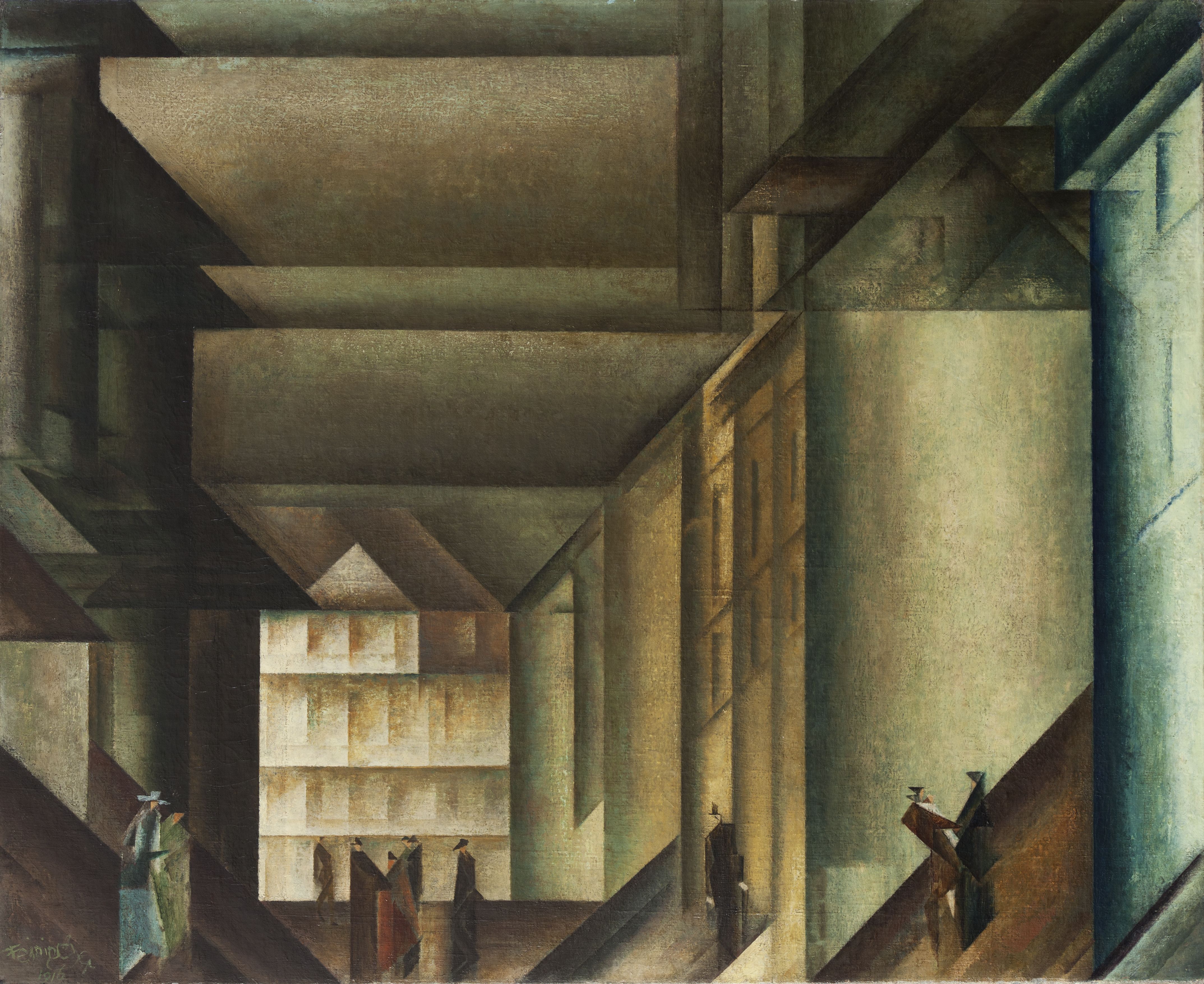 ‘Behind the Church’, oil painting by Lyonel Feininger, 1916 © DACS 2024
