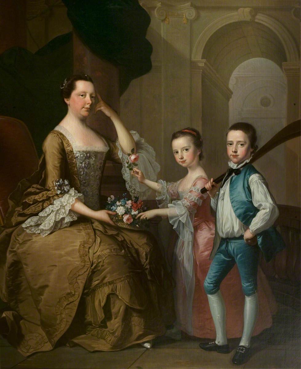 Mrs Matthew Mitchell And Her Children, Matthew And Anna
