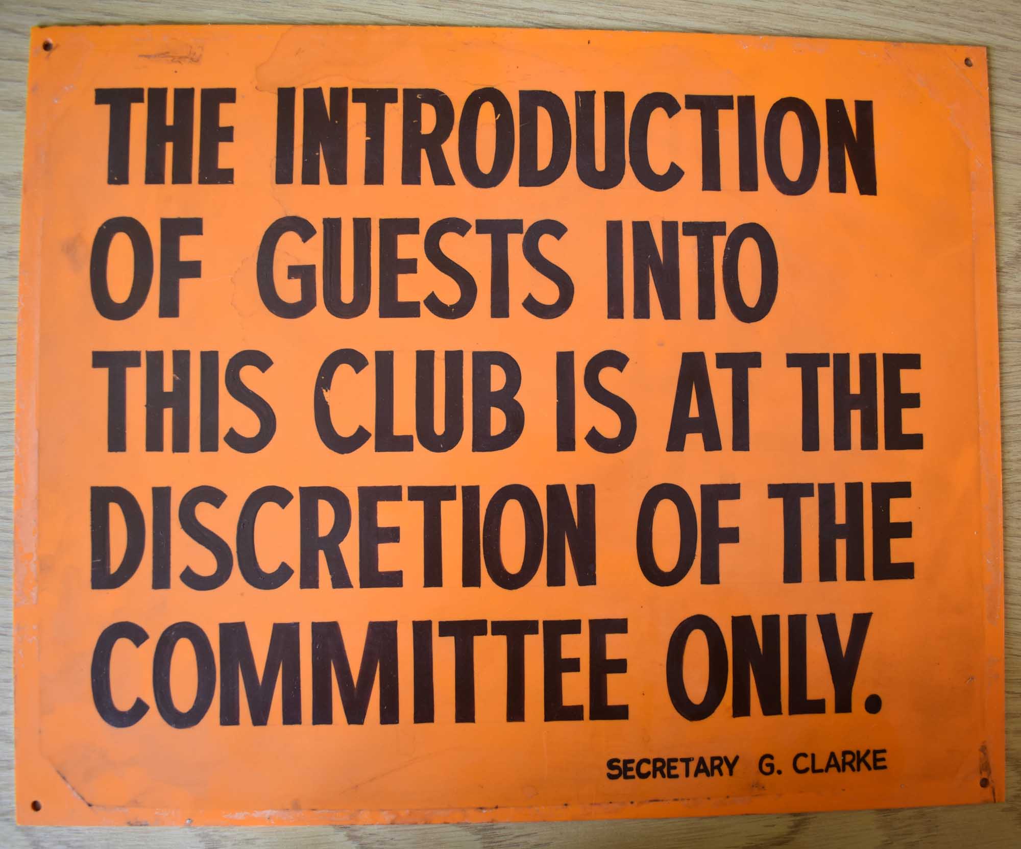 A sign from the Saffron Estate Working Men's Club