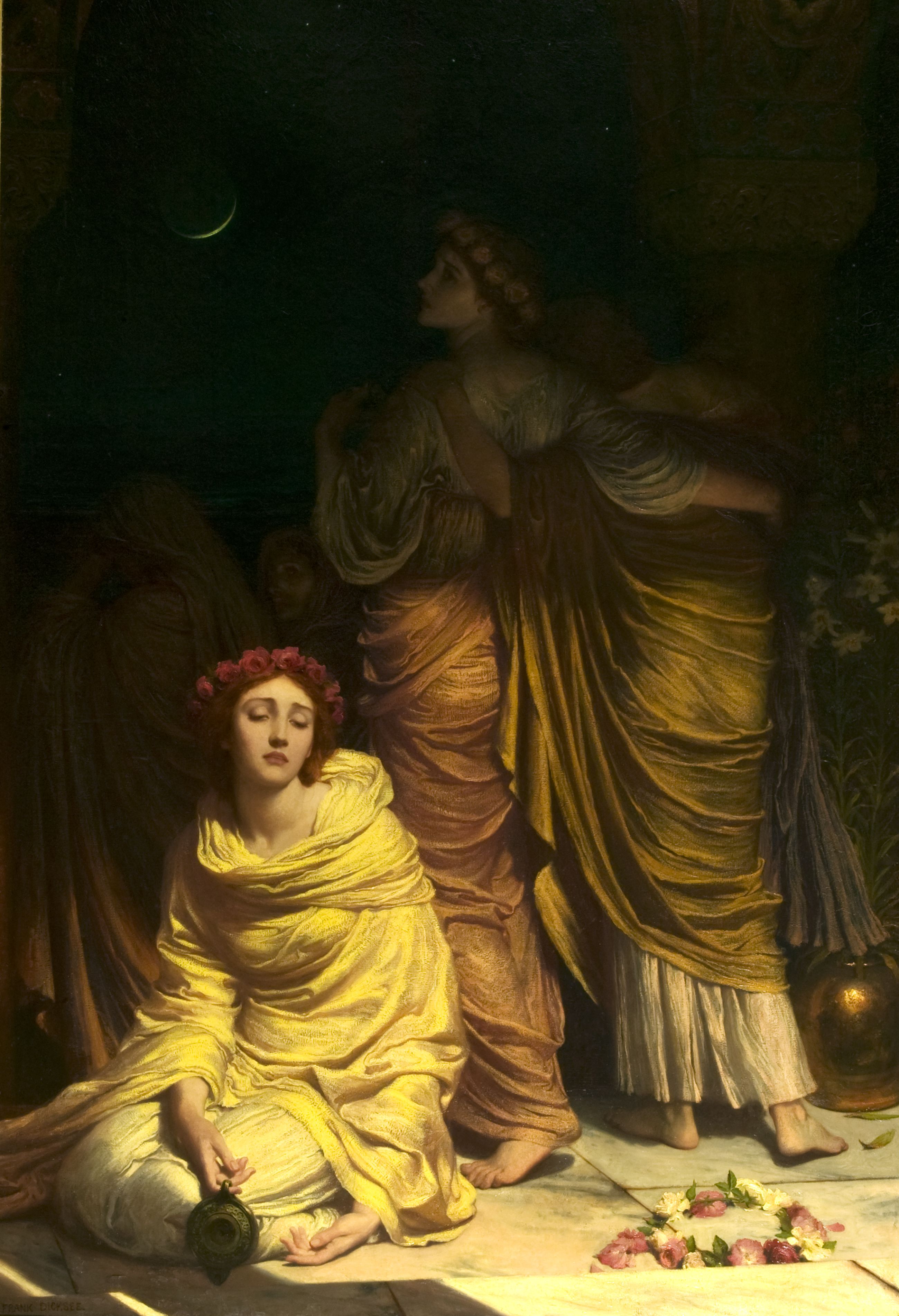 ‘The Foolish Virgins; too late ye cannot enter now’ by Frank Bernard Dicksee, 1883